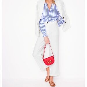 🤍 Boden Westbourne Crop Linen Pants – White – Size 6R NWOT